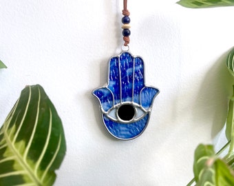 Stained Glass Hamsa Protection Blessing Good Luck Judaica - Etsy