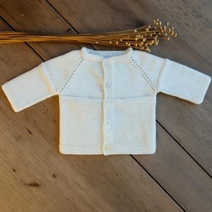 Baby Cardigan Knitting Pattern – Easy Beginner PDF Pattern – Newborn Baby Sweater – Knit Baby Jacket Pattern – Instant Download