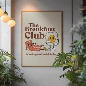 The Breakfast Club Art Print: Retro Kitchen Wall Decor (Digital Download)