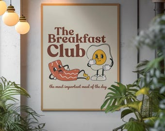 Lámina artística de El Club de los Cinco: Decoración retro para la pared de la cocina (descarga digital)