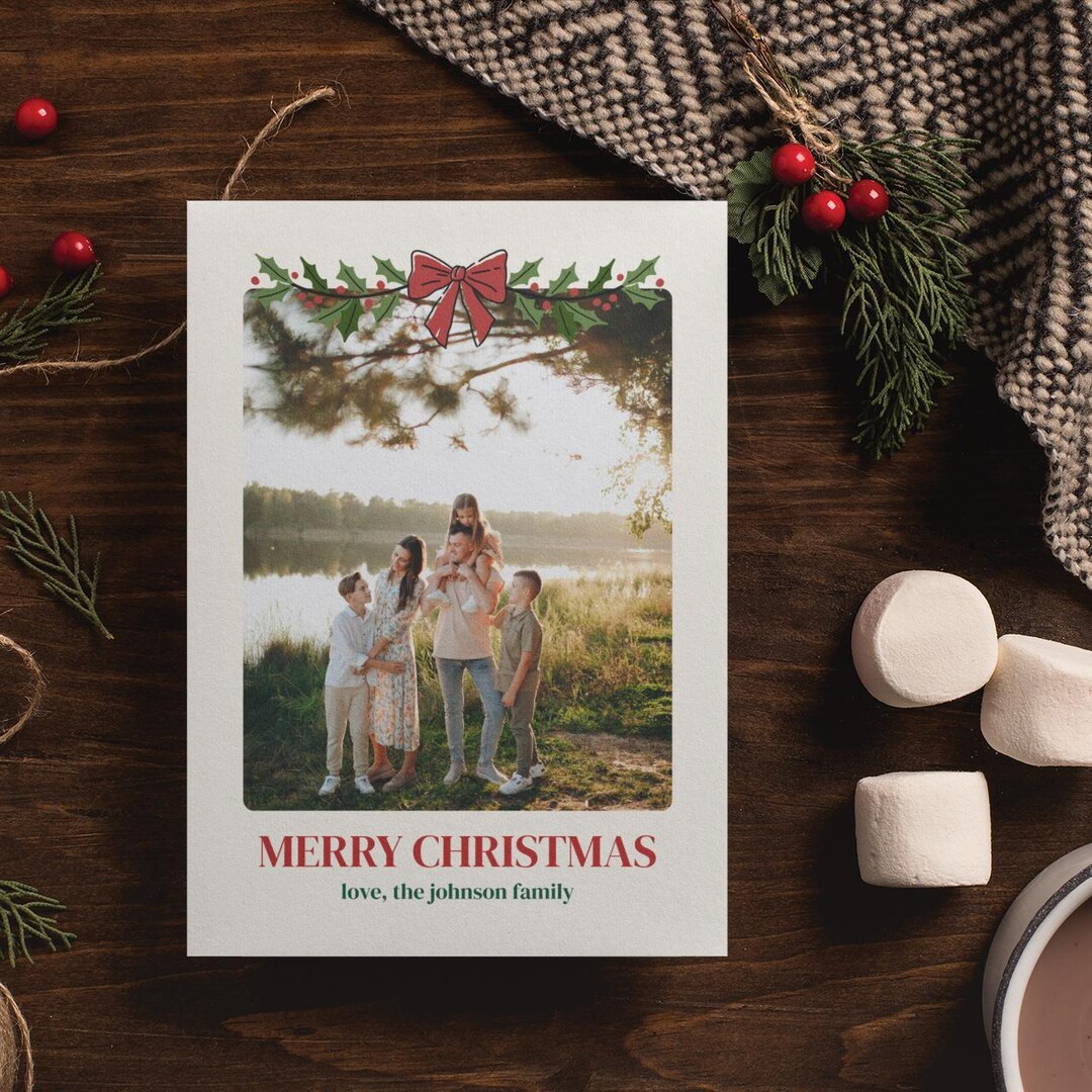 Holiday Card Template Editable Christmas Card (digital Download) Happy