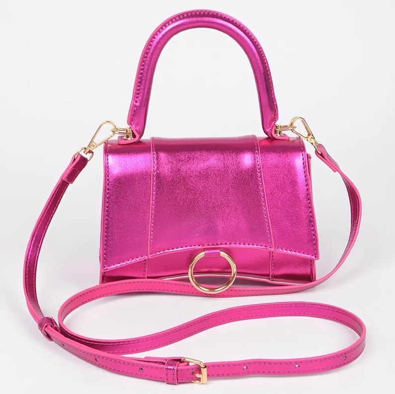 Metallic PU Top Handle Clutch 6 Colors Etsy