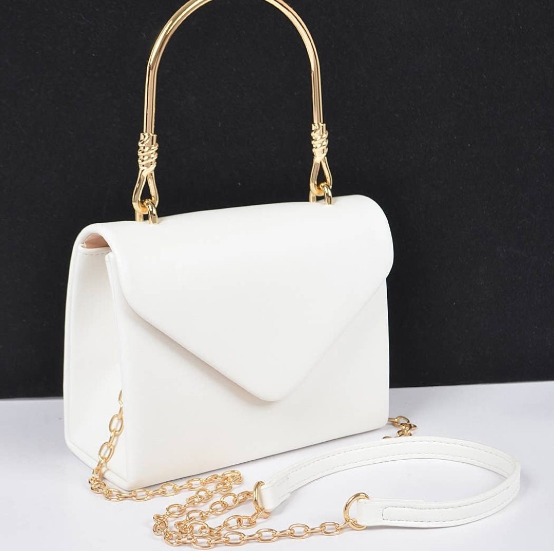 Vegan Metal Buckle Shoulder Bag