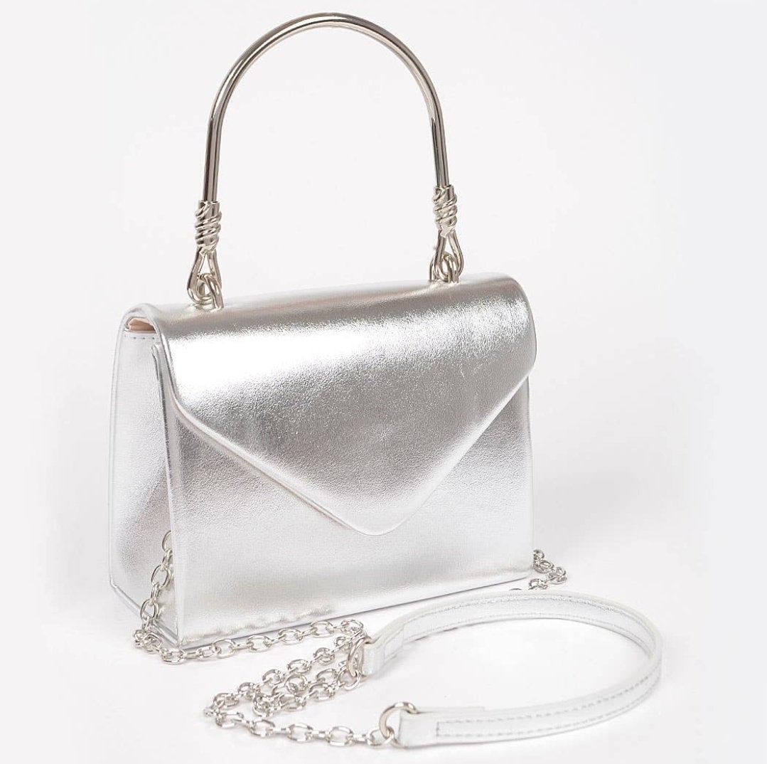 Metallic Metal Handle Crossbody Bag (6 Colors)