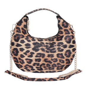 Nylon Leopard Hobo Bag