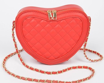 Quilted Heart Shaped Crossbody Bag (3 Colors)
