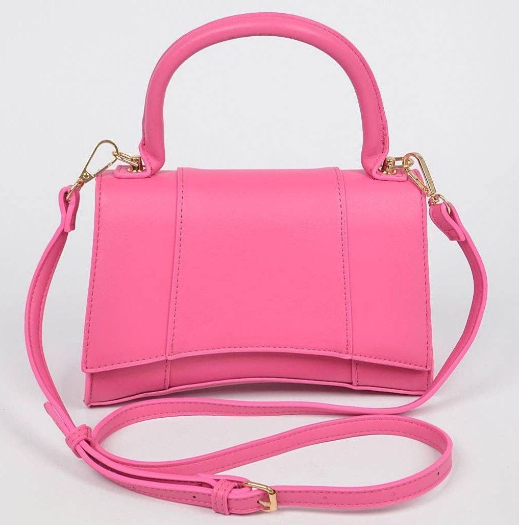 Shirt Style Handle Faux Leather Shoulder Bag