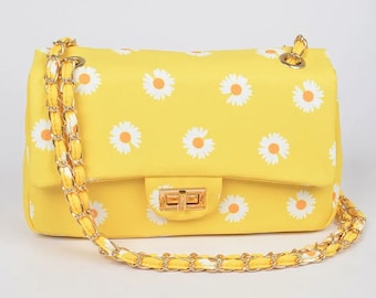 Sac à bandoulière en toile à fleurs (5 couleurs)