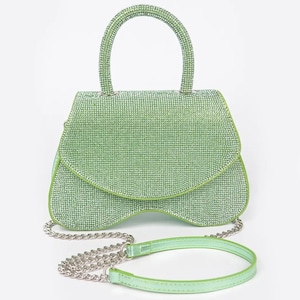 Rhinestone Top Handle Flap Bag (5 Colors)