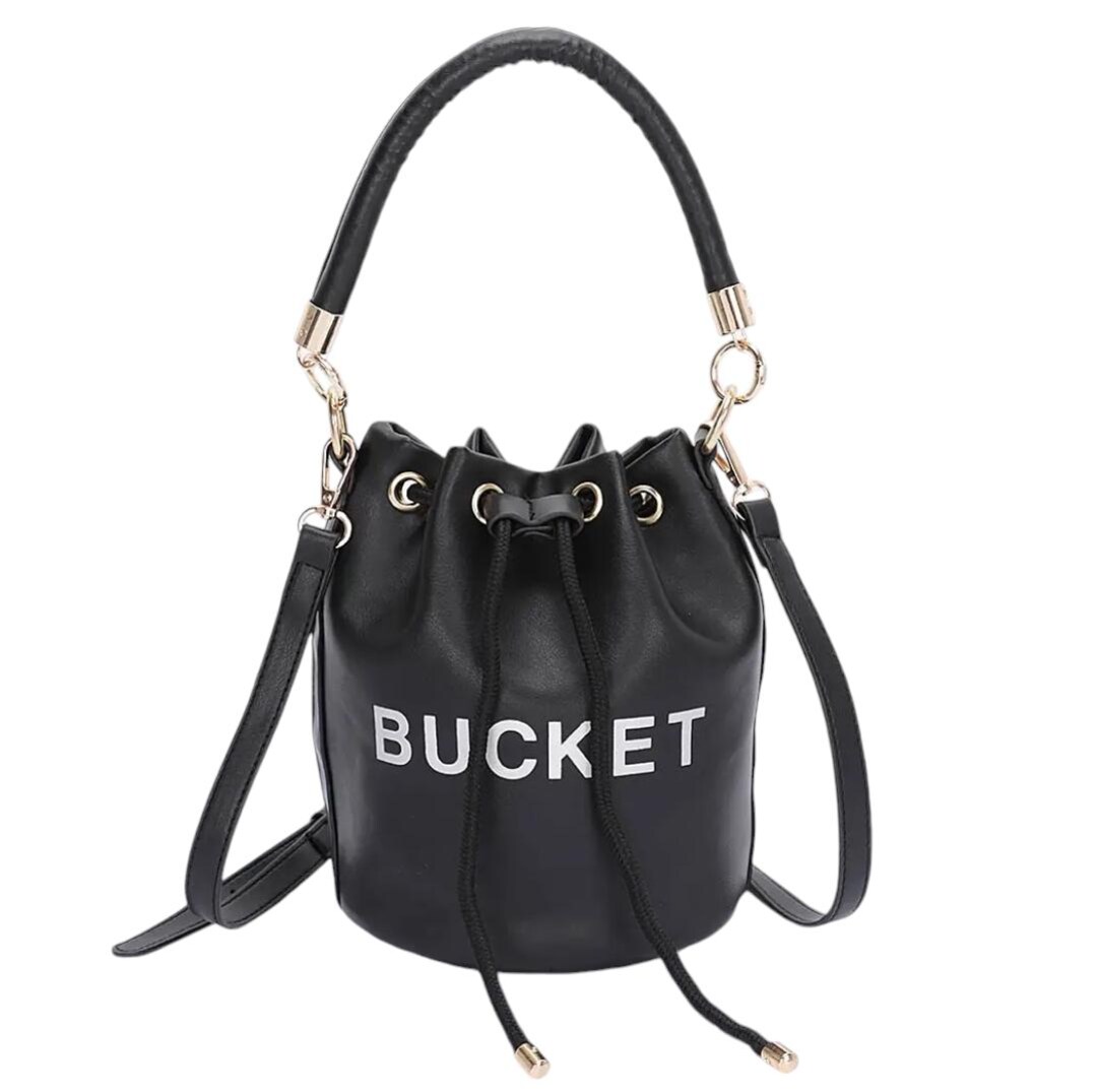 Quilted Faux Leather Bucket Bag
