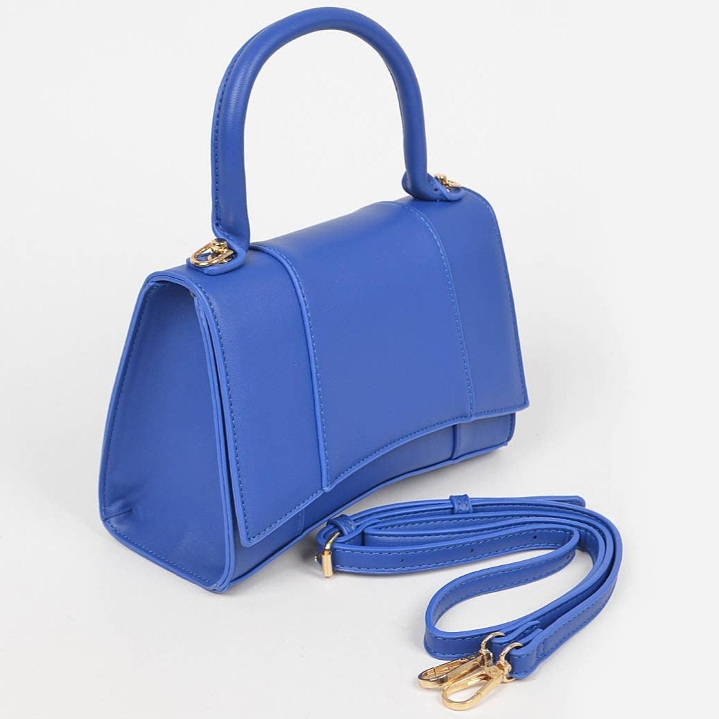Woven Faux Leather Top Handle Bag