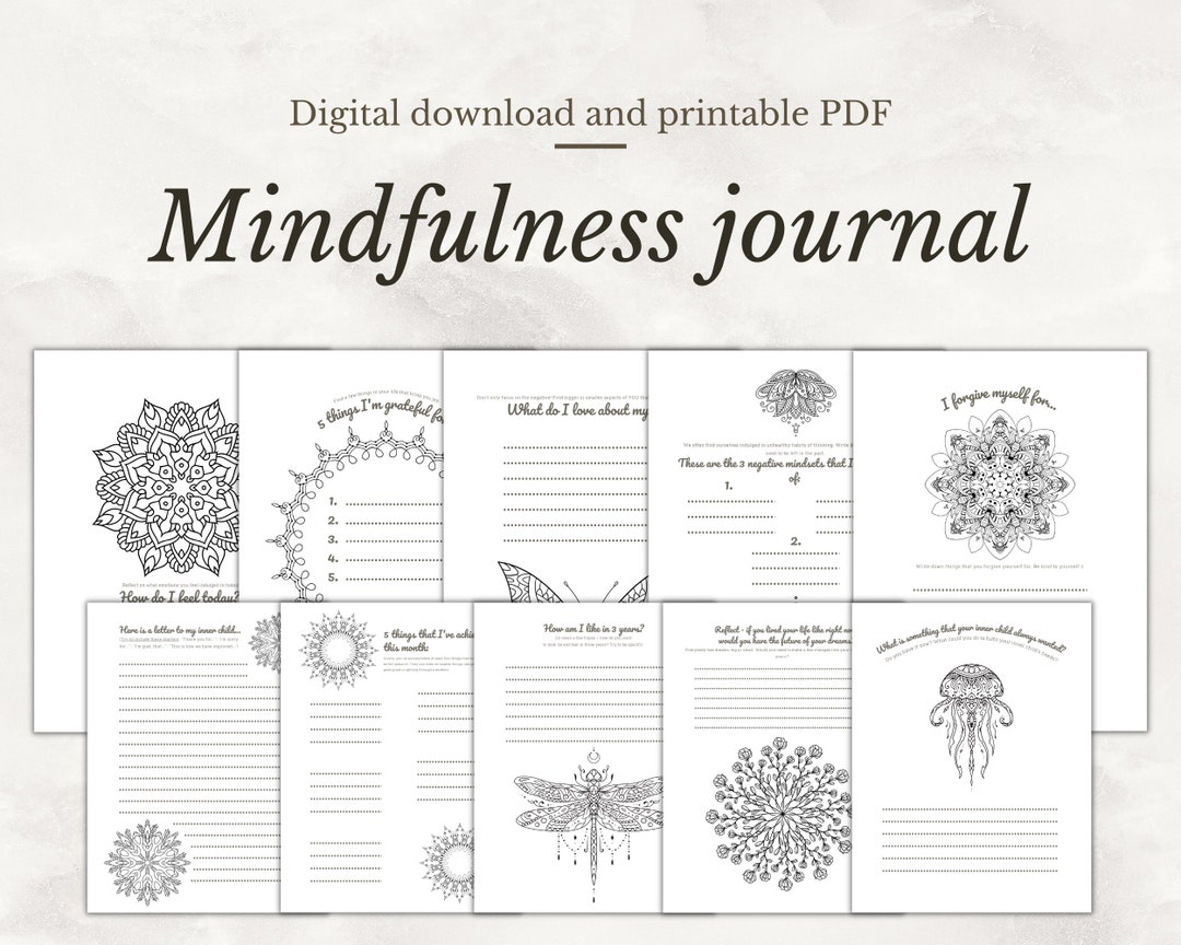 Mindfulness JOURNAL Meditation and RELAXING Selfreflection Etsy