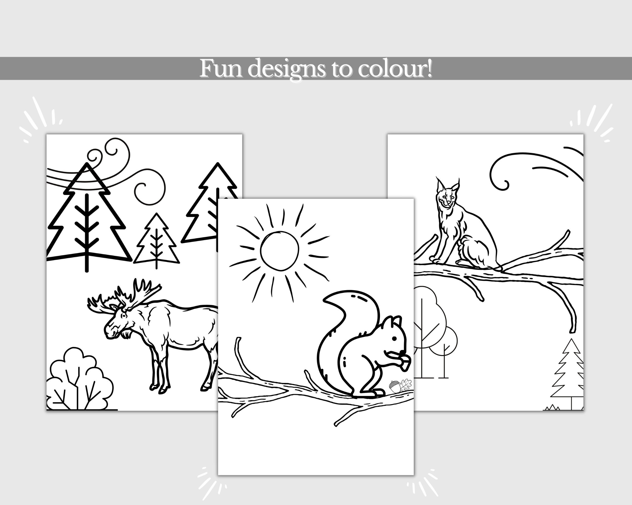 ANIMAL Printable COLOURING SHEETS, Cute Design, Adorable Colouring ...