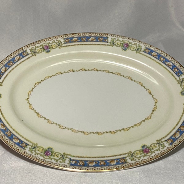 One (1) Imperial China Serving Platter. Made in Japan. Victoria Pattern.