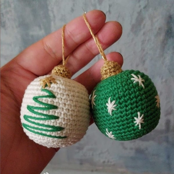 Crochet ornaments pattern, christmas tree ornaments ball, christmas decorations pattern, Crochet Christmas Baubles , Crochet pattern , DIY