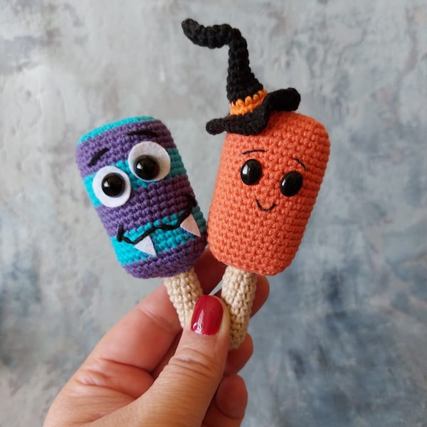 crochet halloween pattern, crochet ice cream pattern,crochet pumpkin pattern, DIY halloween accessory, amigurumi ice cream pattern,ice cream