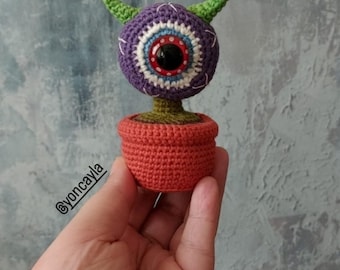 Patrón PDF de flor de monstruo de ganchillo para Halloween