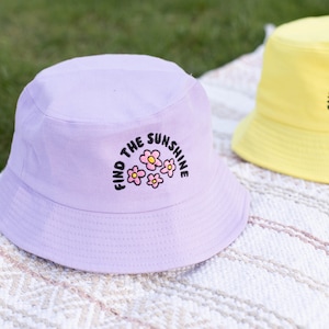 Find The Sunshine Embroidered Bucket Hat - Embroidered Hat, Custom Bucket Hat, Embroidered Bucket Hat