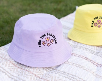 Find The Sunshine Embroidered Bucket Hat - Embroidered Hat, Custom Bucket Hat, Embroidered Bucket Hat