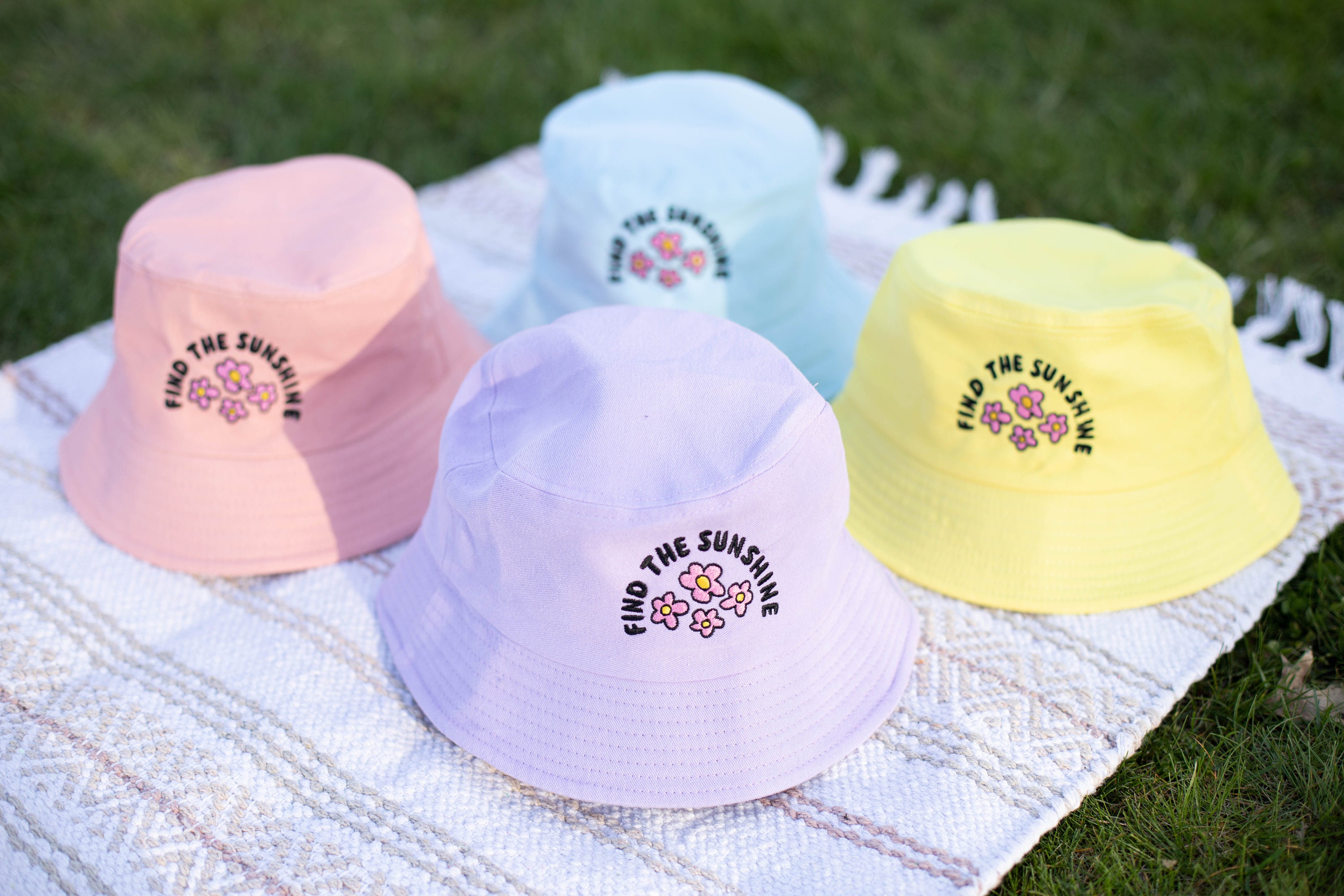 Find the Sunshine Embroidered Bucket Hat - Embroidered Hat