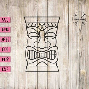 Tiki svg, tiki statue, tiki bar decor, tiki bar sign, luau birthday invitation, luau party decorations, hawaiian svg, luau decorations, tiki