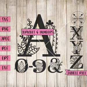 Alfabeto de cactus A-Z, letras de cactus, alfabeto de cactus, alfabeto de corte láser svg, fuente de monograma svg, letras Svg, suculento, archivo de corte Glowforge
