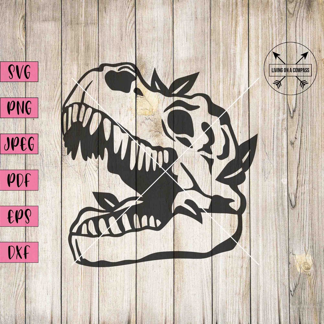 Dinosaur Skeleton Clipart, T-rex Svg, T-rex Dinosaur Svg, T Rex Wall