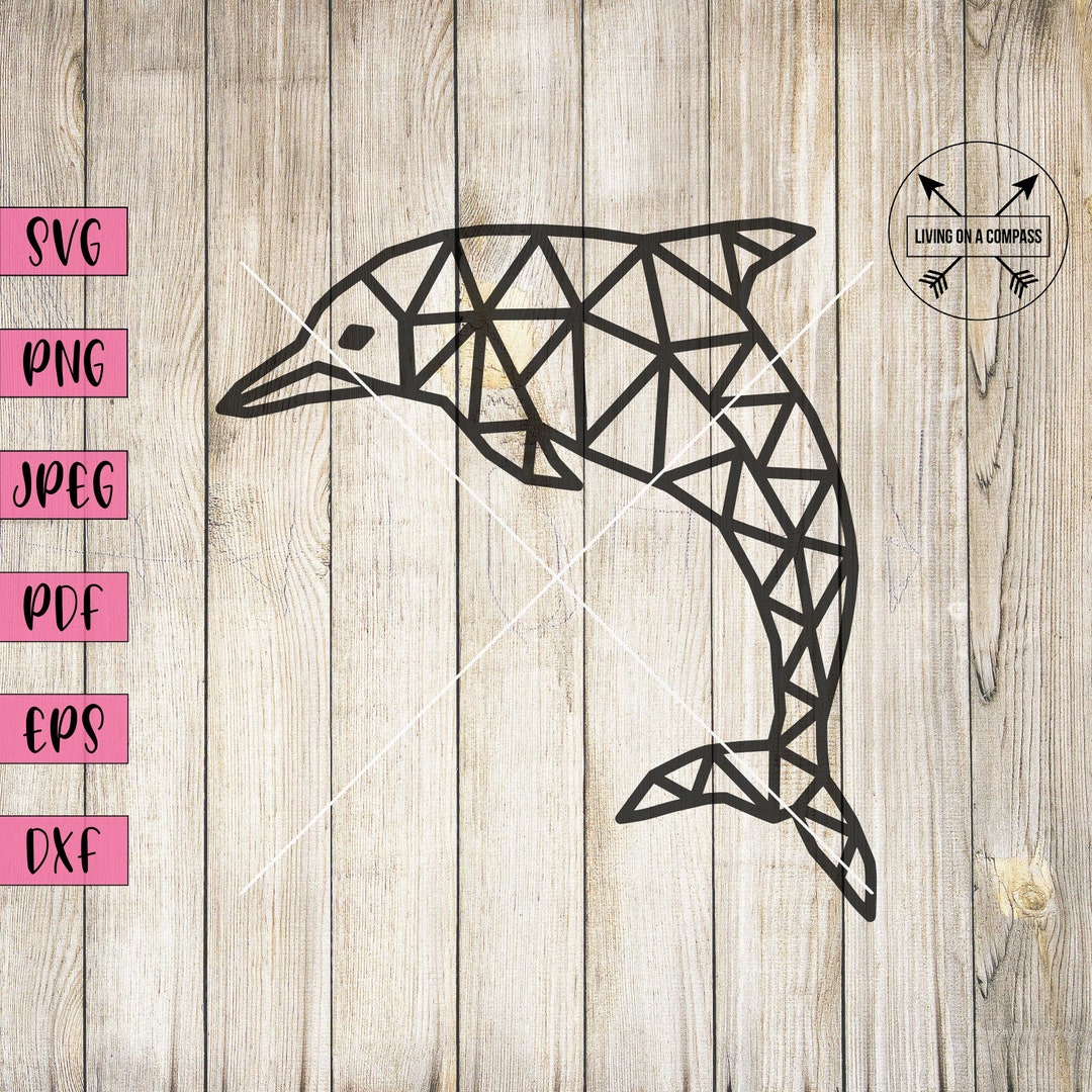 Dolphin Svg, Dolphin Clipart, Dolphin Clipart, Geometric Dolphin, Ocean ...