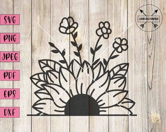Flower svg, flowers svg, flower png, floral svg, floral clipart, flower clipart, daisy svg, sunflowers svg, sunflower clipart, cricut, dxf