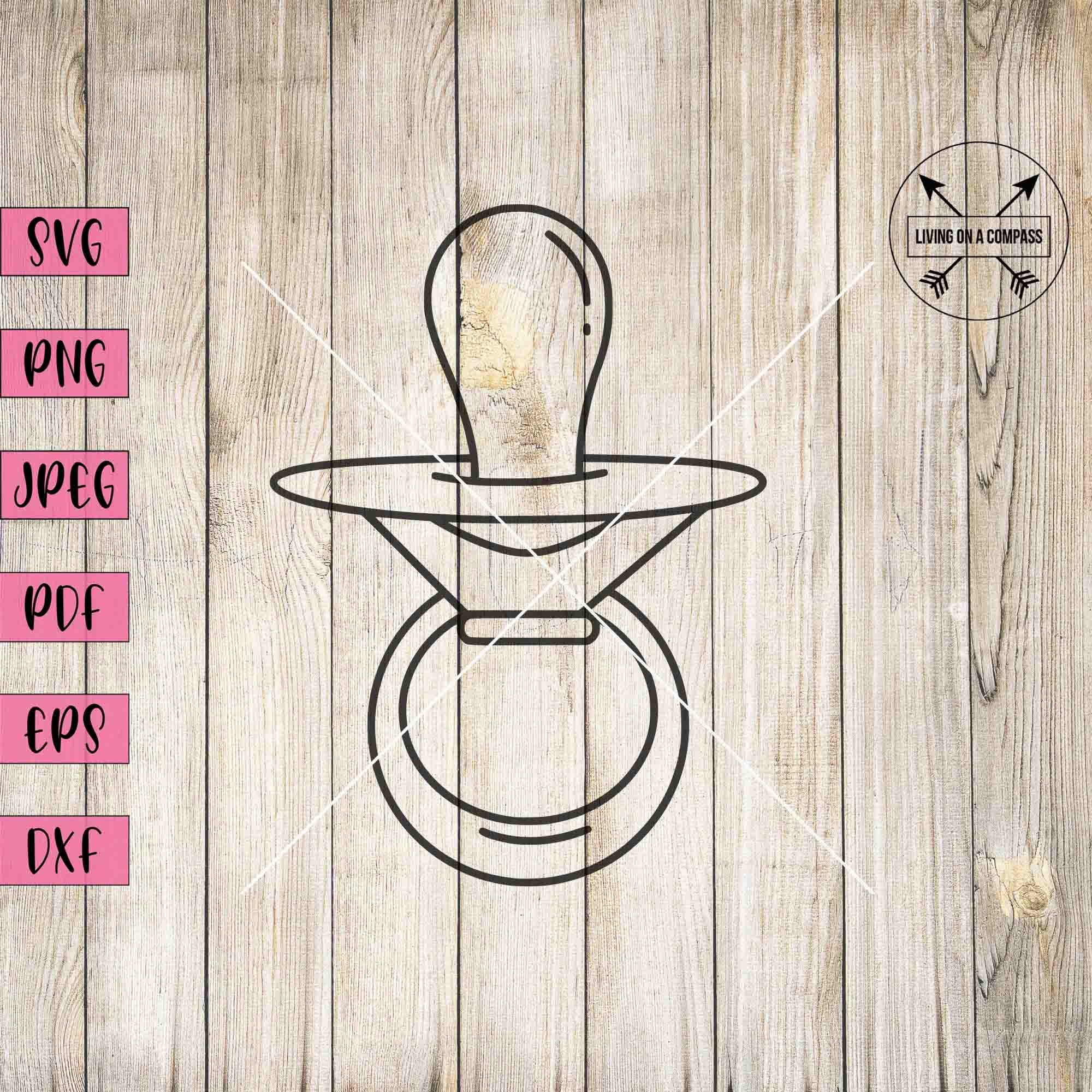 Pink Pacifiersvg Pacifier Svg, Baby Shower Svg, Gender Reveal, Baby Clipart, Pacifier ...