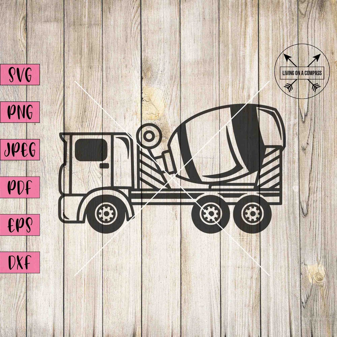 Cement Truck Svg, Concrete Truck Svg, Construction Svg, Construction