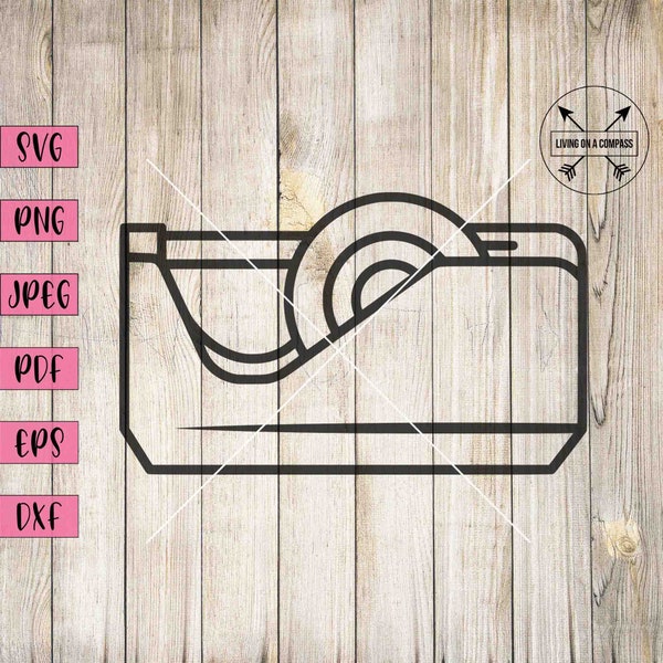 Tape dispenser svg, tape svg, tape png, tape clipart, office supplies, back to school clipart, school supplies clipart, first day of school