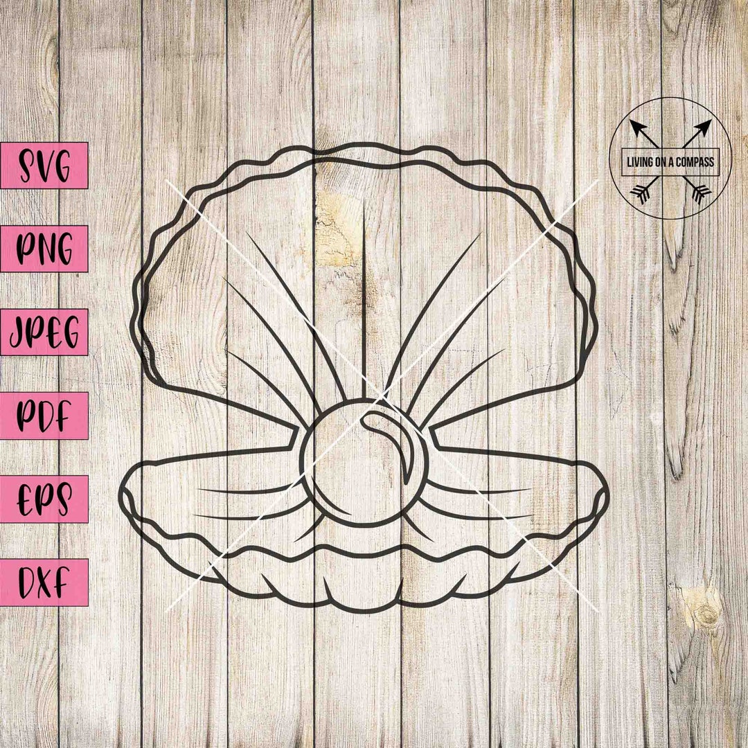 Clam Svg, Pearl Svg, Pearl Png, Oyster Svg, Oyster Shell Svg, Oyster