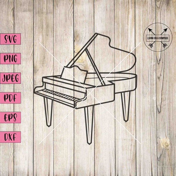 piano de cola svg, piano png, teclas de piano svg, archivo de corte de piano, imágenes prediseñadas de piano, vector de música, decoración de instrumentos musicales, música clásica, eps, pdf