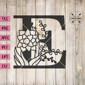 Cactus letra e svg, letra e png, letra e clipart, archivo de corte de letra, monograma de boda, letras de monograma, letras suculentas, alfabeto de cactus
