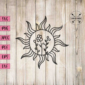 Sun svg, sun clipart, sun clip art, sun wall art, sun print, sun png, sun clip art, sun flower art, sun flower svg, boho svg, sun decor, png