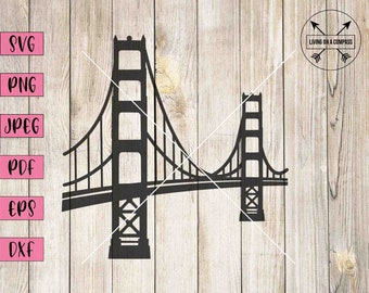 Golden gate bridge svg, golden gate bridge print, golden gate bridge wall art, bridge svg, bridge print, san francisco wall decor, dxf, svg