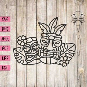 Tiki svg, tiki statue, tiki bar decor, tiki bar sign, luau birthday invitation, luau party decorations, hawaiian svg, luau decorations, tiki
