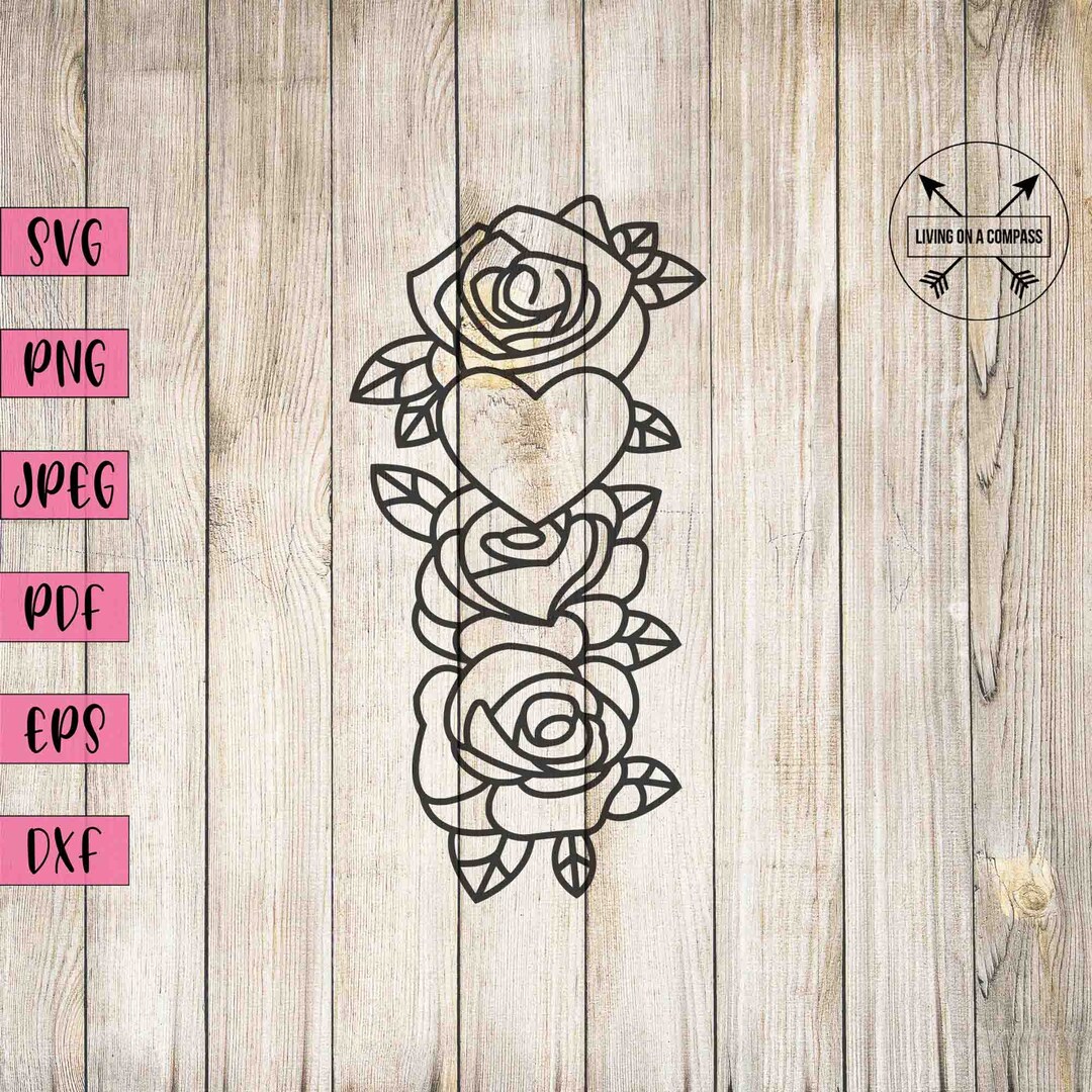 Rose Border Svg Floral Border Clipart Roses Svg Roses Clip Etsy