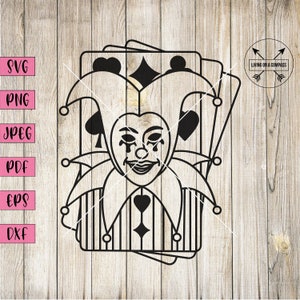 Joker svg, cards svg, poker svg, poker clipart, hearts svg, diamond svg, gaming svg, carte da gioco personalizzate, carte da gioco svg, dxf