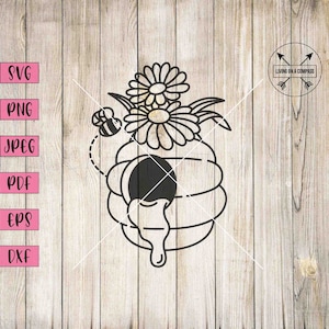 Bee hive svg, bee hive decoratie, bee clipart, bee muur kunst, bee sticker, bijen svg, save the bees shirt, hommel decor, honingbij svg, dxf