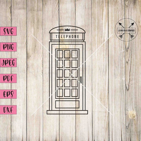 Telephone booth svg, london telephone booth, red phone booth, british phone booth, telephone booth clipart, phone booth decal, london decal