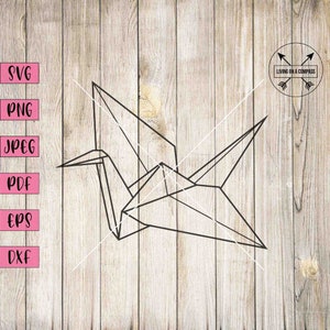 Papierkranich Svg, Papierkranich Clipart, Origami Svg, Origami Kranich Svg, Papier kranich Svg, Vogel Clipart, Vogel Clipart, Vogel png