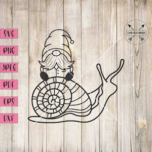 Niedlicher Wichtel png, Schnecken Sticker, Gartenzwerg Deko, Wichtel svg, Schnecke Clipart, Wichtel Clipart, Garten Deko