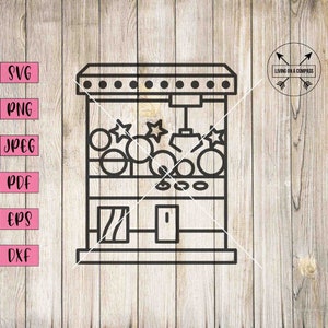 Claw Machine Svg, Claw Machine Png, Arcade Game Svg, Retro Gaming ...