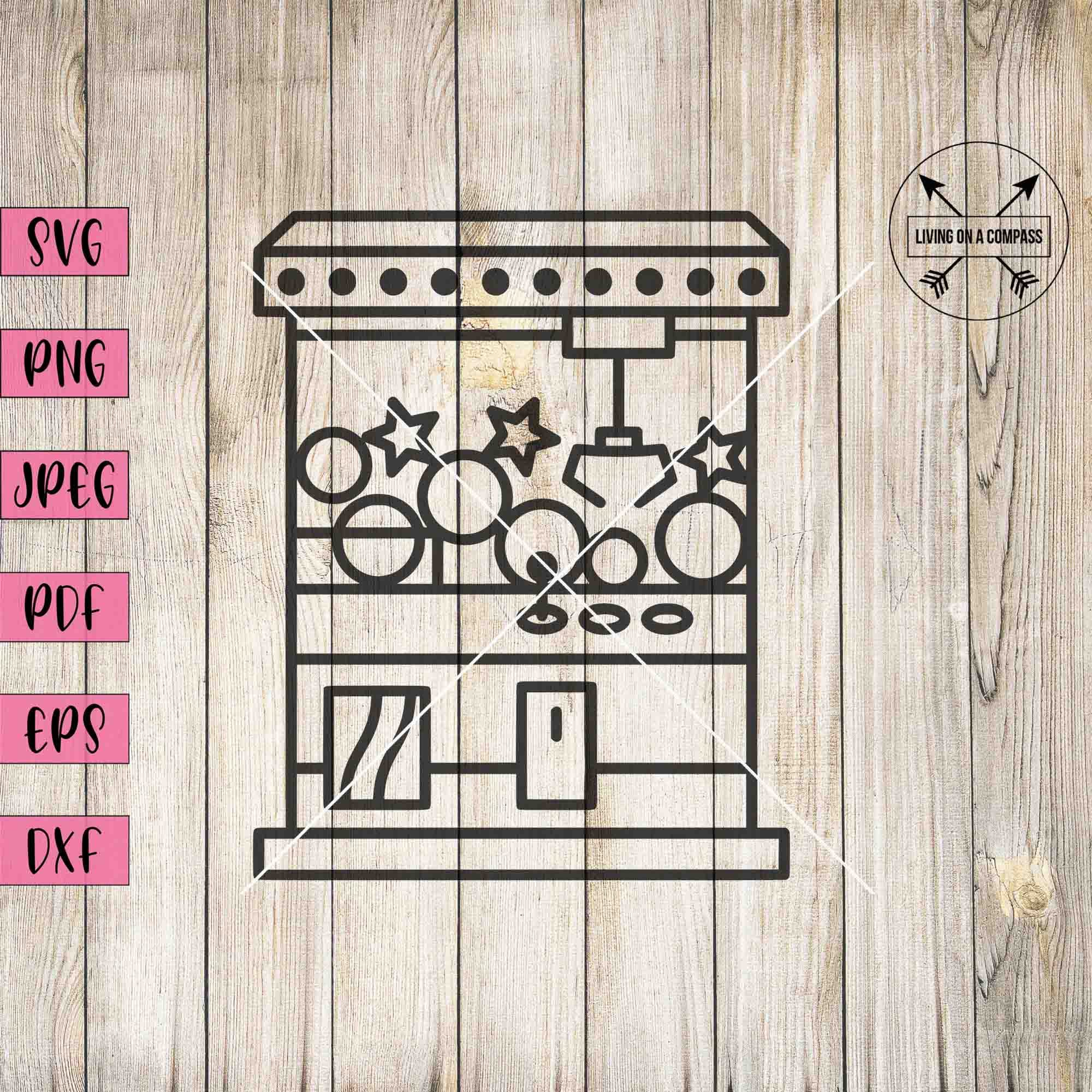 Claw Machine Svg, Claw Machine Png, Arcade Game Svg, Retro Gaming ...