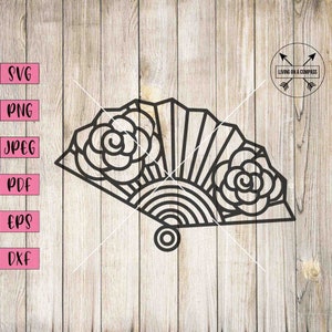 Fan svg, japanese sensu, sensu fan, japanese hand fan, japan svg, japan stickers, japan print, japanese print, japanese decoration, dxf, png