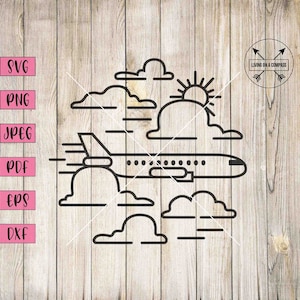 Flugzeug svg, Reise Clipart, Reise Wand Kunst, Reise Aufkleber, Reise Drucke, Flugzeug svg, Flugzeug Dekor, Reise svg, Flugzeug svg, png, dxf