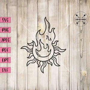 Fire sun svg, fire decal, sun svg, sun clipart, sun clip art, sun wall art, sun print, sun png, sun sticker, sun stickers, sun decor, svg
