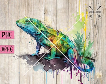 Iguana Nursery Decor, Iguana T-Shirt Design, Iguana Sublimation, Iguana Digital Download, Iguana Wall Art, Iguana Illustration, Cricut, PNG